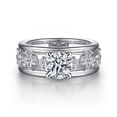 Gretchen - 14K White Gold Round Diamond Engagement Ring