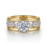 Gretchen - 14K White-Yellow Gold Round Diamond Engagement Ring