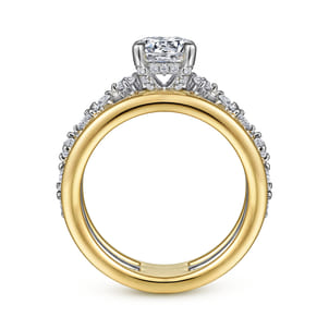 Gretchen - 14K White-Yellow Gold Round Diamond Engagement Ring