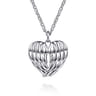 HEART - 925 Sterling Silver Heart Angel Wing Pendant Necklace