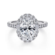Hamilton - 14K White Gold Oval Halo Diamond Engagement Ring