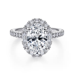 Hamilton - 14K White Gold Oval Halo Diamond Engagement Ring