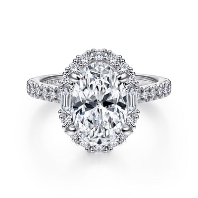 Hamilton - 14K White Gold Oval Halo Diamond Engagement Ring