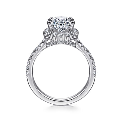 Hamilton - 14K White Gold Oval Halo Diamond Engagement Ring