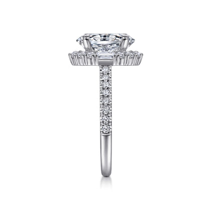 Hamilton - 14K White Gold Oval Halo Diamond Engagement Ring