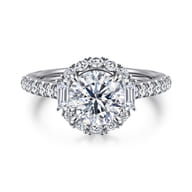 Hamilton - 14K White Gold Round Halo Diamond Engagement Ring