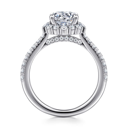Hamilton - 14K White Gold Round Halo Diamond Engagement Ring