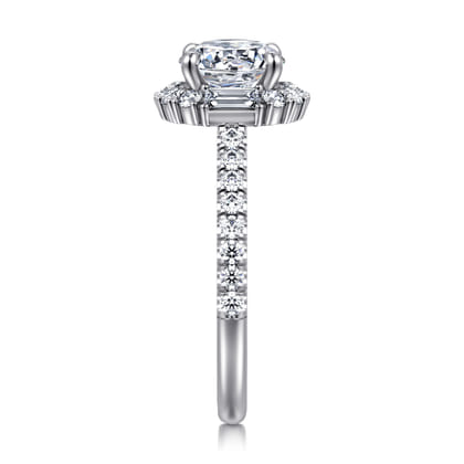 Hamilton - 14K White Gold Round Halo Diamond Engagement Ring
