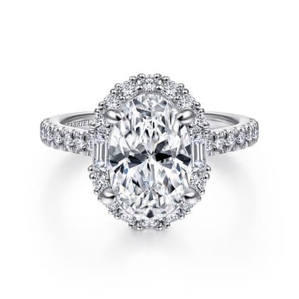Hamilton - Platinum Oval Halo Diamond Engagement Ring