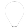 Hammered 925 Sterling Silver Black Spinel Twisted Bar Necklace