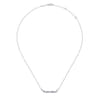 Hammered 925 Sterling Silver White Sapphire Twisted Bar Necklace