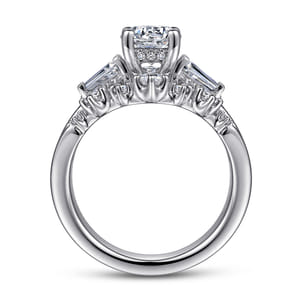 Harriett - 14K White Gold Round Three Stone Diamond Engagement Ring