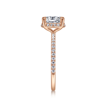 Hart - 14K Rose Gold Hidden Halo Oval Diamond Engagement Ring