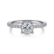 Hart - 14K White Gold Cushion Hidden Halo Diamond Engagement Ring