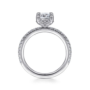 Hart - 14K White Gold Cushion Hidden Halo Diamond Engagement Ring