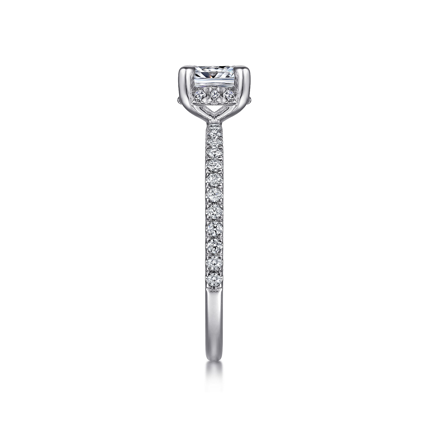 Hart - 14K White Gold Cushion Hidden Halo Diamond Engagement Ring