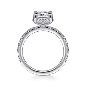 Hart - 14K White Gold Cushion Hidden Halo Diamond Engagement Ring