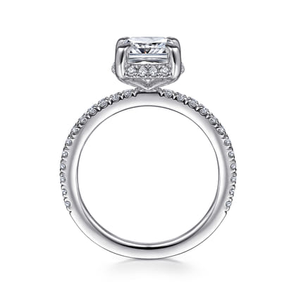 Hart - 14K White Gold Cushion Hidden Halo Diamond Engagement Ring