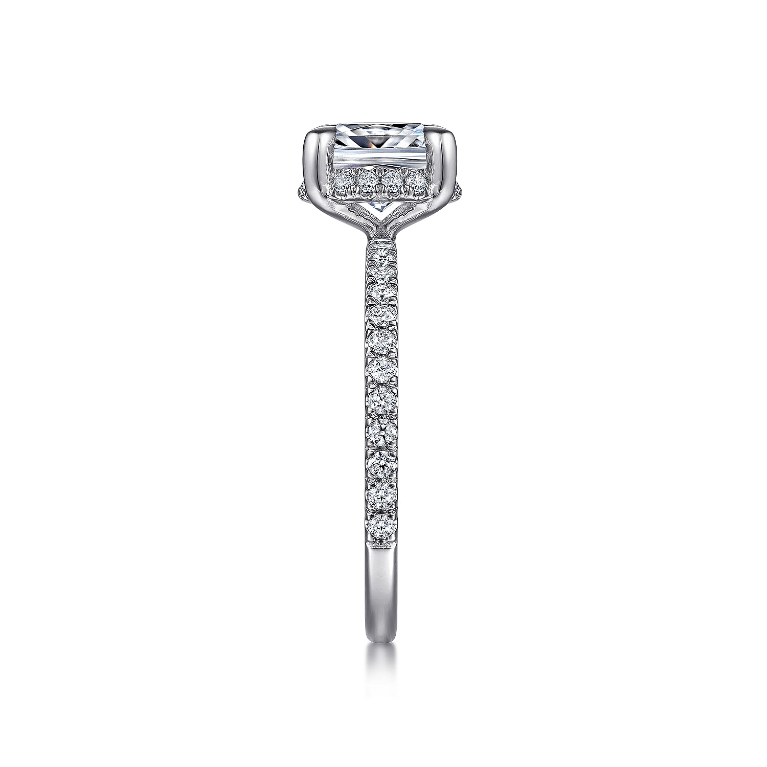 Hart - 14K White Gold Cushion Hidden Halo Diamond Engagement Ring