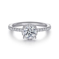 Hart - 14K White Gold Hidden Halo Diamond Engagement Ring