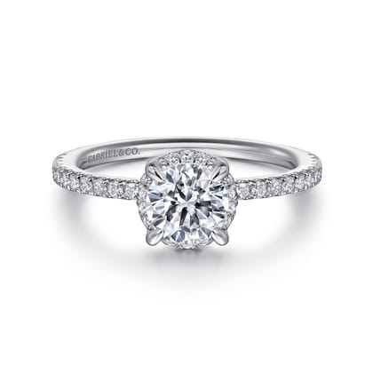 Hart - 14K White Gold Hidden Halo Diamond Engagement Ring