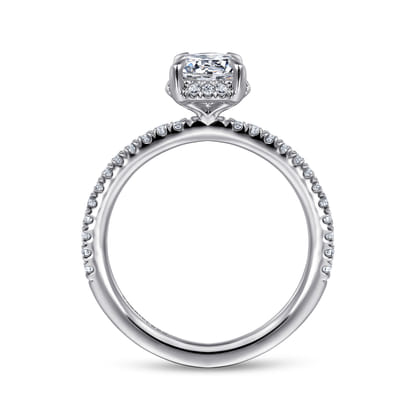 Hart - 14K White Gold Hidden Halo Diamond Engagement Ring