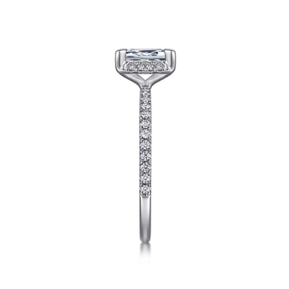 Hart - 14K White Gold Hidden Halo Emerald Cut Diamond Engagement Ring