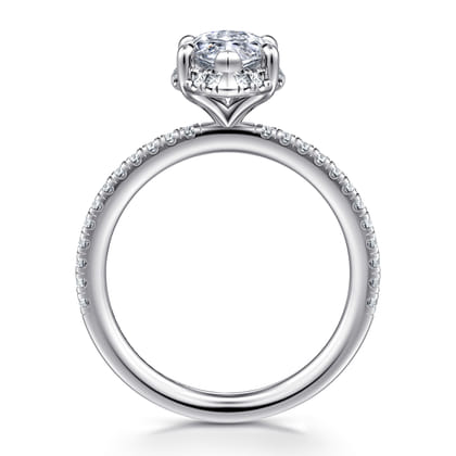 Hart - 14K White Gold Hidden Halo Marquise Shape Diamond Engagement Ring