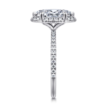 Hart - 14K White Gold Hidden Halo Marquise Shape Diamond Engagement Ring