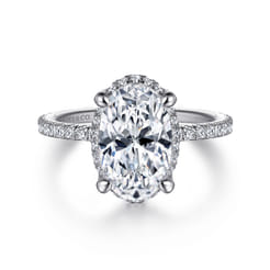 Hart - 14K White Gold Hidden Halo Oval Diamond Engagement Ring