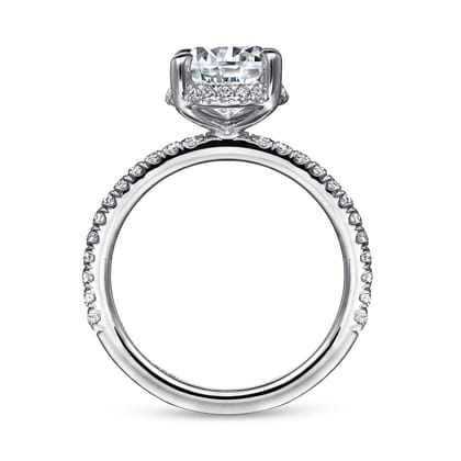 Hart - 14K White Gold Hidden Halo Oval Diamond Engagement Ring
