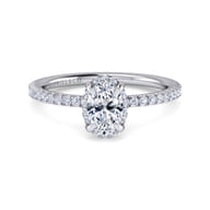 Hart - 14K White Gold Hidden Halo Oval Diamond Engagement Ring
