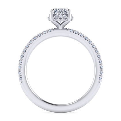 Hart - 14K White Gold Hidden Halo Oval Diamond Engagement Ring