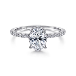 Hart - 14K White Gold Hidden Halo Oval Diamond Engagement Ring