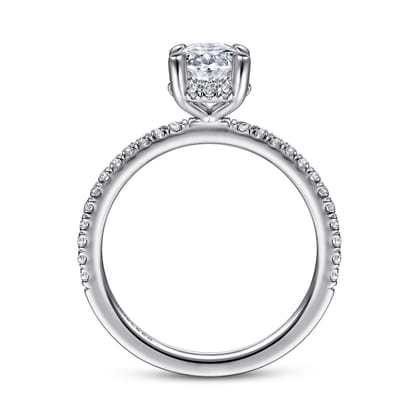 Hart - 14K White Gold Hidden Halo Oval Diamond Engagement Ring