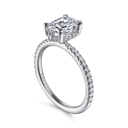 Hart - 14K White Gold Hidden Halo Oval Diamond Engagement Ring