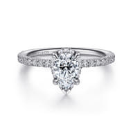 Hart - 14K White Gold Hidden Halo Pear Shape Diamond Engagement Ring
