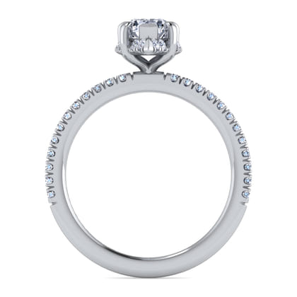 Hart - 14K White Gold Hidden Halo Pear Shape Diamond Engagement Ring