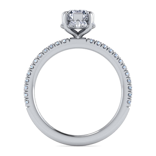 Hart - 14K White Gold Hidden Halo Pear Shape Diamond Engagement Ring - 0.27 ct - Shot 2