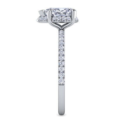 Hart - 14K White Gold Hidden Halo Pear Shape Diamond Engagement Ring