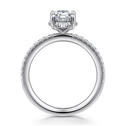 Hart - 14K White Gold Hidden Halo Pear Shape Diamond Engagement Ring