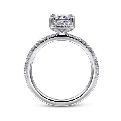 Hart - 14K White Gold Hidden Halo Rectangular Radiant Cut Diamond Engagement Ring