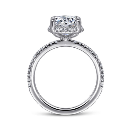 Hart - 14K White Gold Hidden Halo Round Diamond Engagement Ring