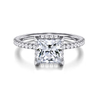 Hart - 14K White Gold Princess Hidden Halo Diamond Engagement Ring