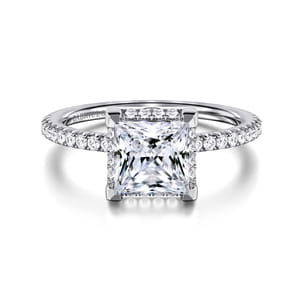 Hart - 14K White Gold Princess Hidden Halo Diamond Engagement Ring