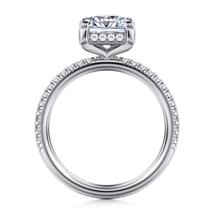 Hart - 14K White Gold Princess Hidden Halo Diamond Engagement Ring