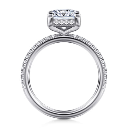 Hart - 14K White Gold Princess Hidden Halo Diamond Engagement Ring