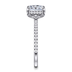 Hart - 14K White Gold Princess Hidden Halo Diamond Engagement Ring