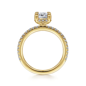 Hart - 14K Yellow Gold Cushion Hidden Halo Diamond Engagement Ring