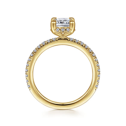Hart - 14K Yellow Gold Cushion Hidden Halo Diamond Engagement Ring